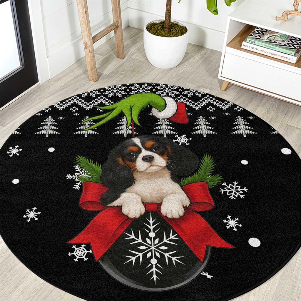 Cavalier King Charles Spaniel Xmas Ball Christmas Round Carpet Xmas Holiday Patterns - Wonder Print Shop