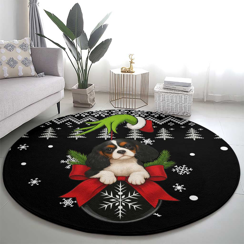 Cavalier King Charles Spaniel Xmas Ball Christmas Round Carpet Xmas Holiday Patterns - Wonder Print Shop