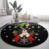Cavalier King Charles Spaniel Xmas Ball Christmas Round Carpet Xmas Holiday Patterns - Wonder Print Shop