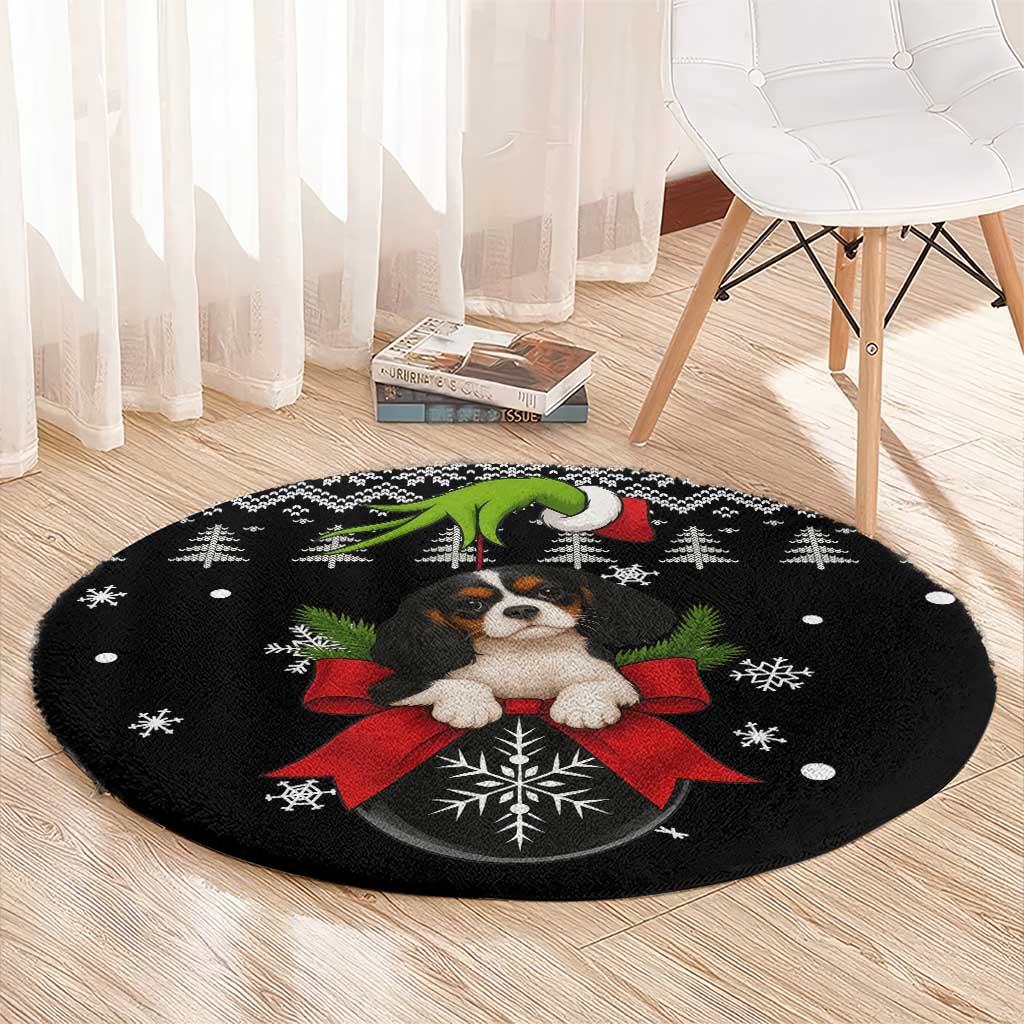 Cavalier King Charles Spaniel Xmas Ball Christmas Round Carpet Xmas Holiday Patterns - Wonder Print Shop