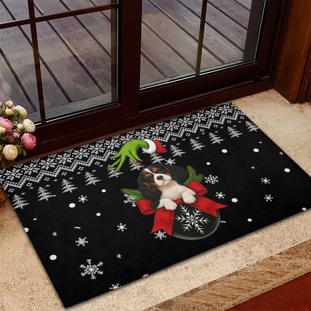 Cavalier King Charles Spaniel Xmas Ball Christmas Rubber Doormat Xmas Holiday Patterns - Wonder Print Shop