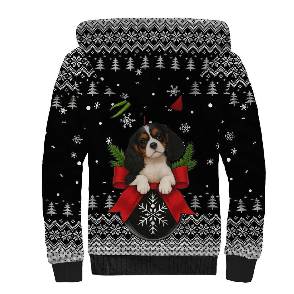 Cavalier King Charles Spaniel Xmas Ball Christmas Sherpa Hoodie Xmas Holiday Patterns - Wonder Print Shop