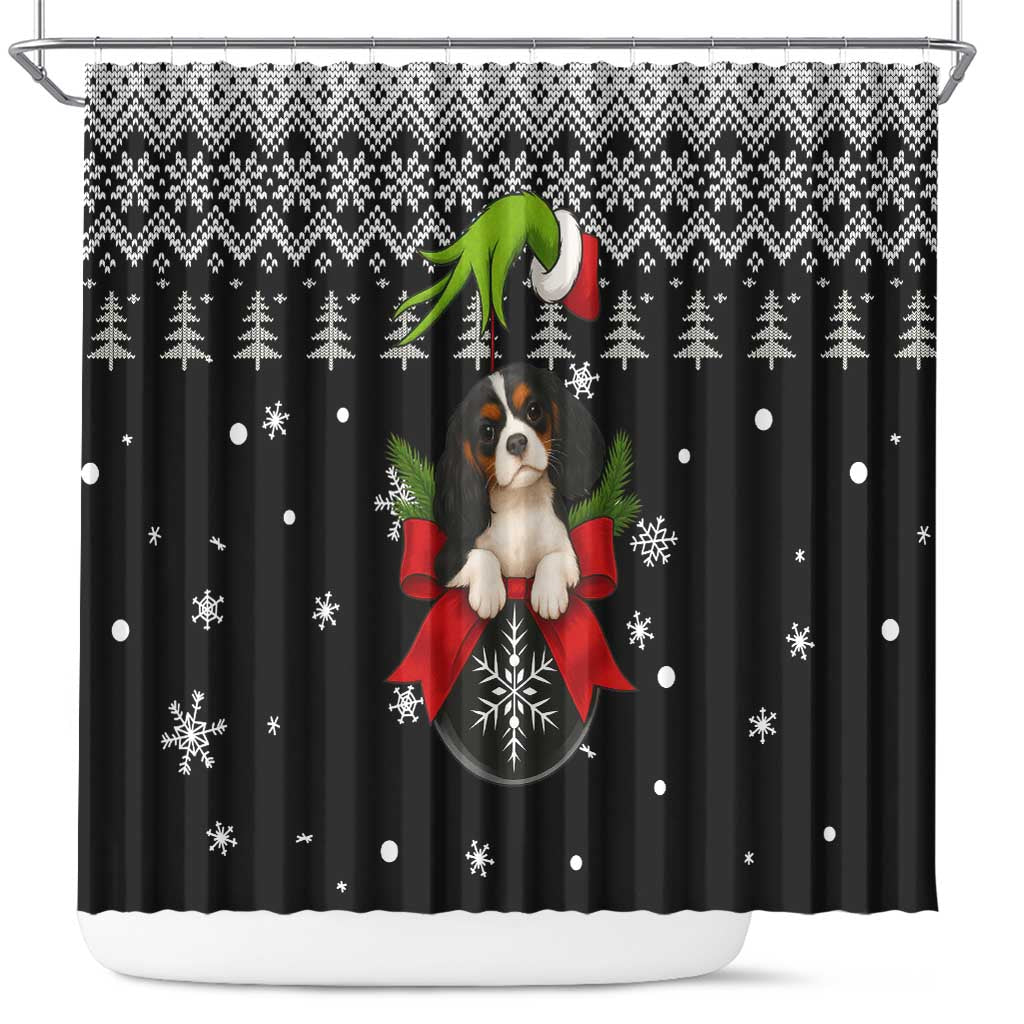 Cavalier King Charles Spaniel Xmas Ball Christmas Shower Curtain Xmas Holiday Patterns - Wonder Print Shop