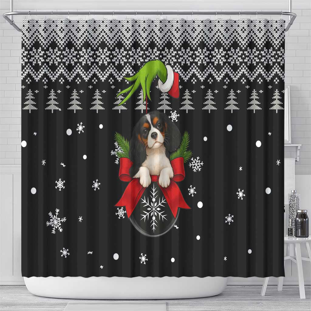 Cavalier King Charles Spaniel Xmas Ball Christmas Shower Curtain Xmas Holiday Patterns - Wonder Print Shop