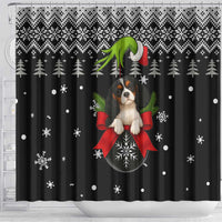 Cavalier King Charles Spaniel Xmas Ball Christmas Shower Curtain Xmas Holiday Patterns - Wonder Print Shop