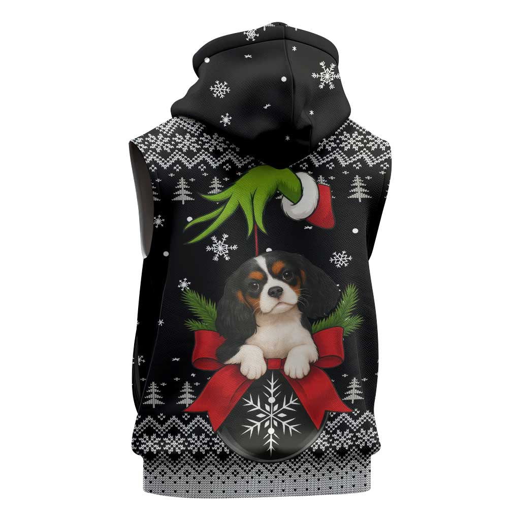 Cavalier King Charles Spaniel Xmas Ball Christmas Sleeveless Hoodie Xmas Holiday Patterns - Wonder Print Shop