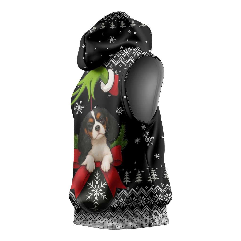 Cavalier King Charles Spaniel Xmas Ball Christmas Sleeveless Hoodie Xmas Holiday Patterns - Wonder Print Shop