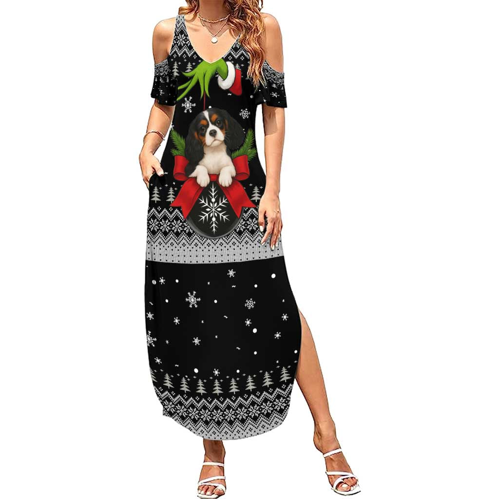 Cavalier King Charles Spaniel Xmas Ball Christmas Summer Maxi Dress Xmas Holiday Patterns - Wonder Print Shop