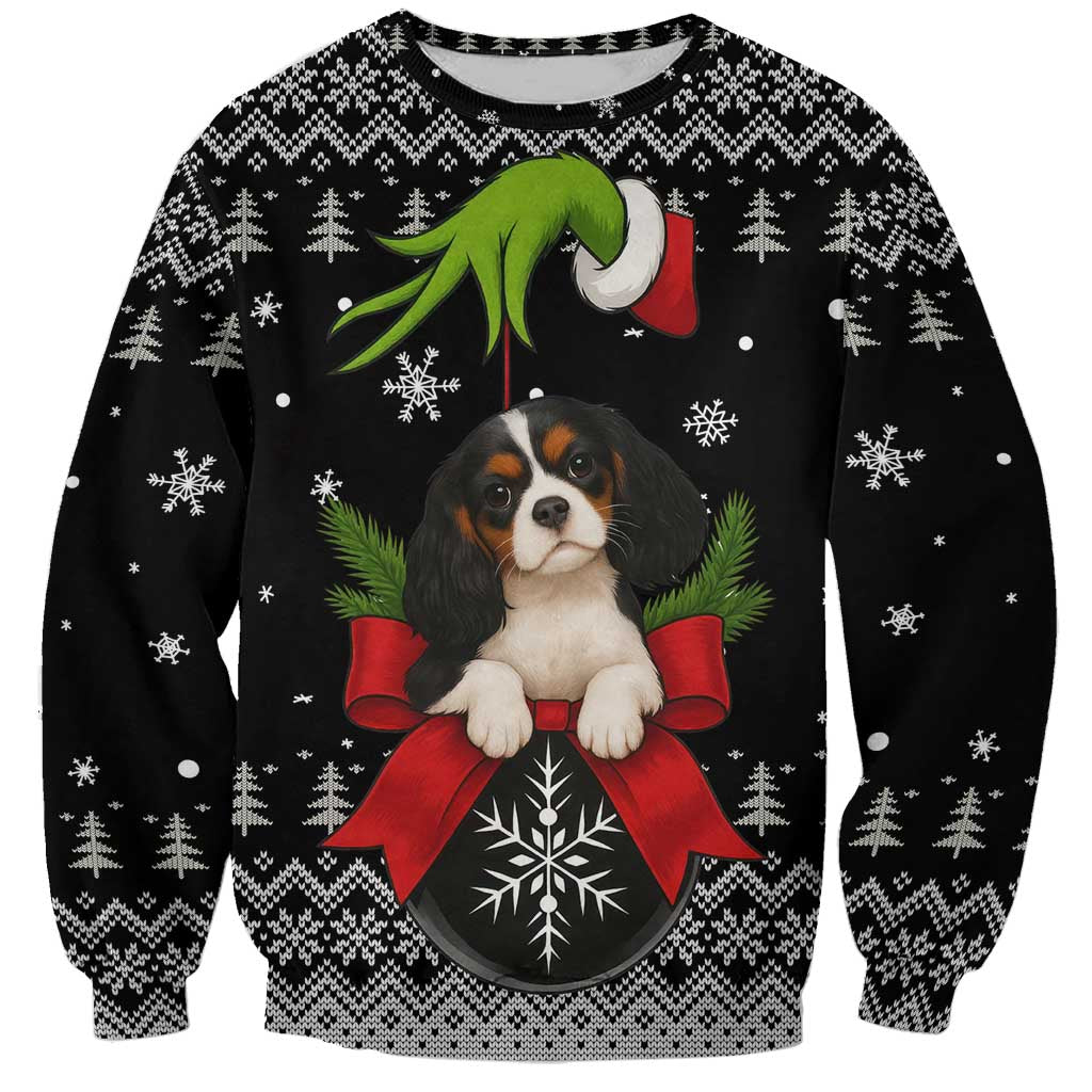 Cavalier King Charles Spaniel Xmas Ball Christmas Sweatshirt Xmas Holiday Patterns - Wonder Print Shop