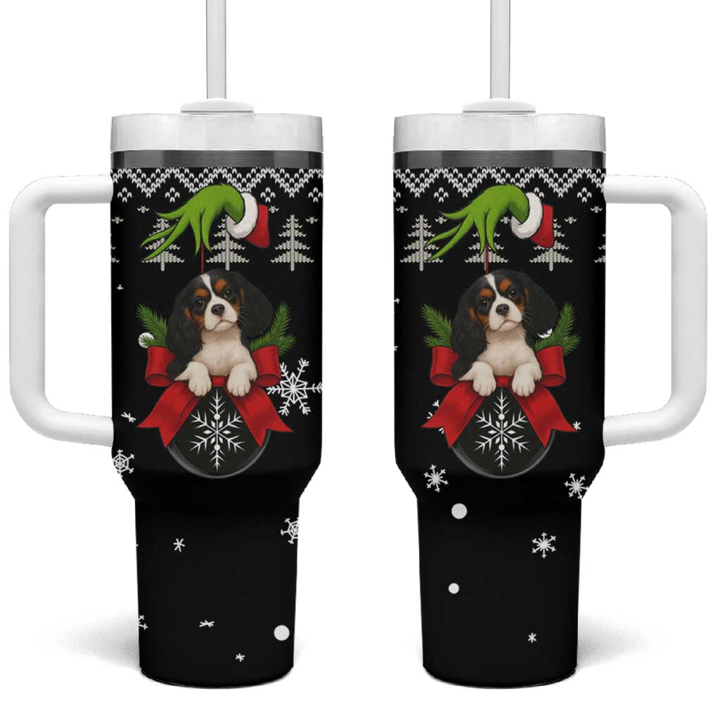 Cavalier King Charles Spaniel Xmas Ball Christmas Tumbler With Handle Xmas Holiday Patterns - Wonder Print Shop