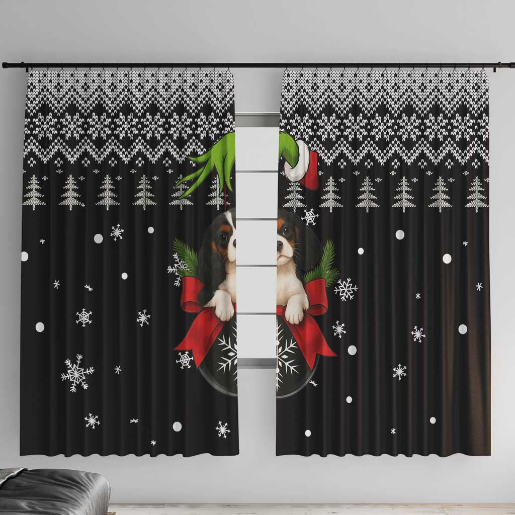 Cavalier King Charles Spaniel Xmas Ball Christmas Window Curtain Xmas Holiday Patterns - Wonder Print Shop
