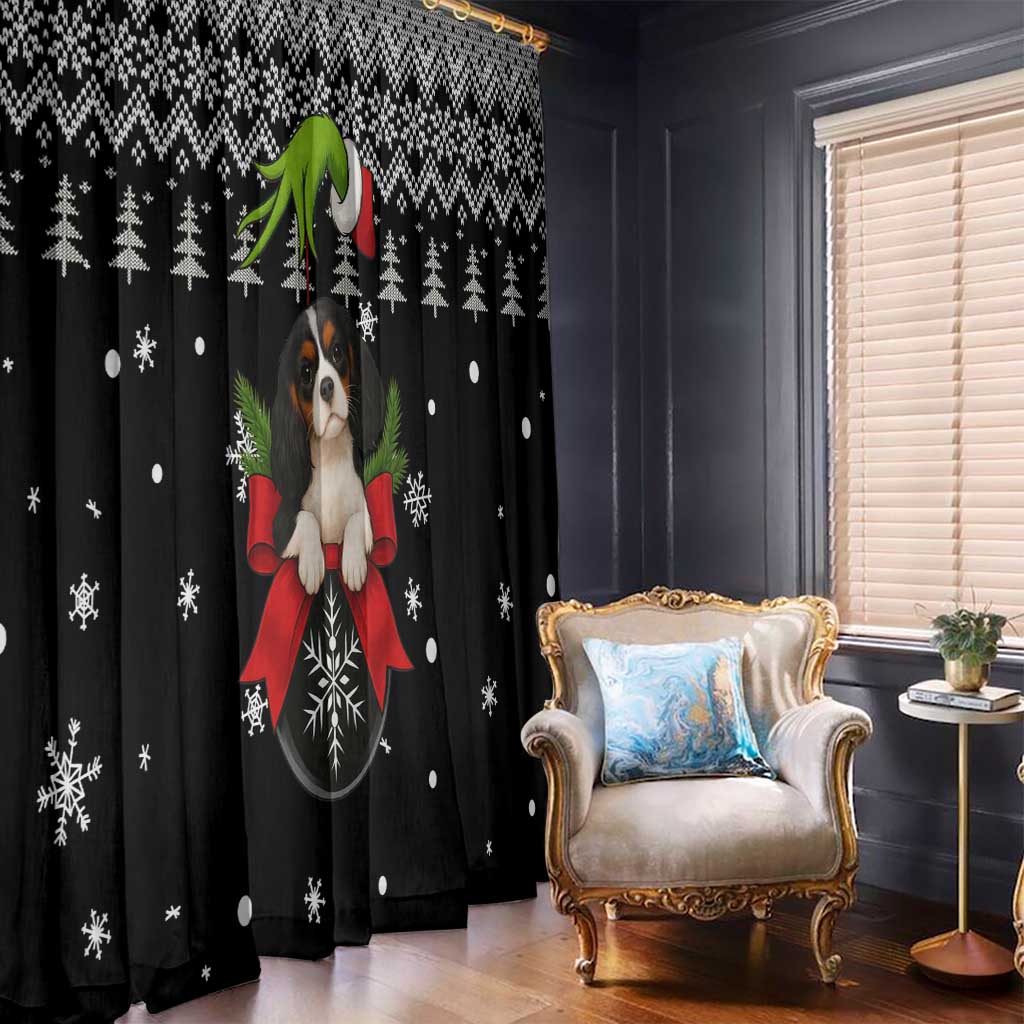Cavalier King Charles Spaniel Xmas Ball Christmas Window Curtain Xmas Holiday Patterns - Wonder Print Shop