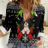 Cavalier King Charles Spaniel Xmas Ball Christmas Women Casual Shirt Xmas Holiday Patterns - Wonder Print Shop