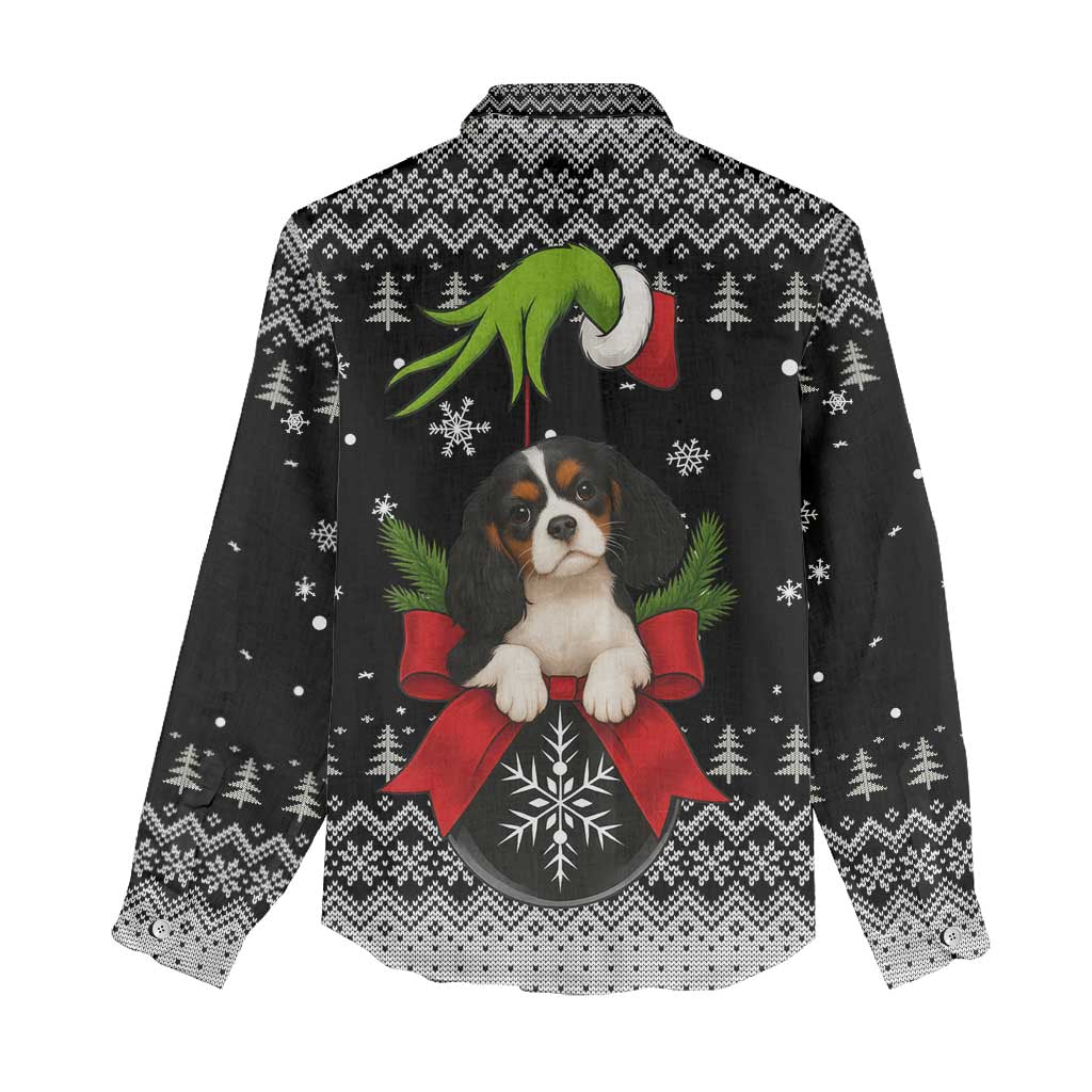 Cavalier King Charles Spaniel Xmas Ball Christmas Women Casual Shirt Xmas Holiday Patterns - Wonder Print Shop