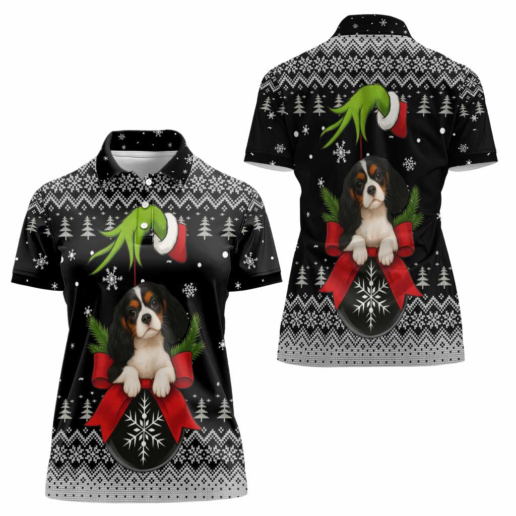 Cavalier King Charles Spaniel Xmas Ball Christmas Women Polo Shirt Xmas Holiday Patterns - Wonder Print Shop