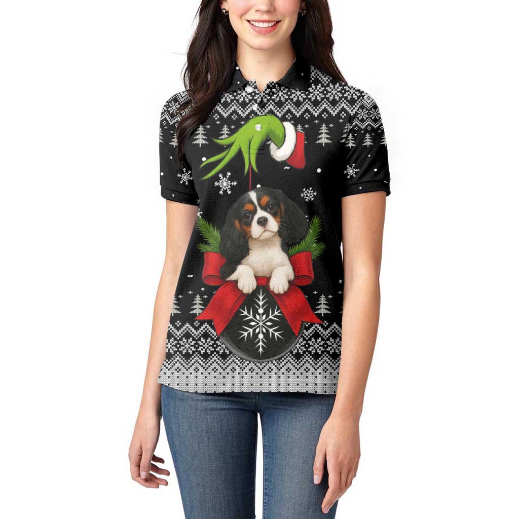 Cavalier King Charles Spaniel Xmas Ball Christmas Women Polo Shirt Xmas Holiday Patterns - Wonder Print Shop