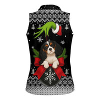 Cavalier King Charles Spaniel Xmas Ball Christmas Women Sleeveless Polo Shirt Xmas Holiday Patterns - Wonder Print Shop