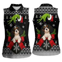 Cavalier King Charles Spaniel Xmas Ball Christmas Women Sleeveless Polo Shirt Xmas Holiday Patterns - Wonder Print Shop