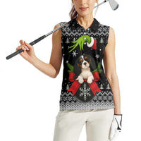 Cavalier King Charles Spaniel Xmas Ball Christmas Women Sleeveless Polo Shirt Xmas Holiday Patterns - Wonder Print Shop
