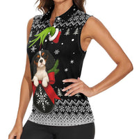 Cavalier King Charles Spaniel Xmas Ball Christmas Women Sleeveless Polo Shirt Xmas Holiday Patterns - Wonder Print Shop