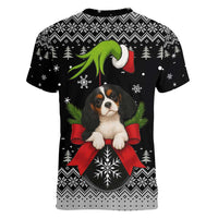 Cavalier King Charles Spaniel Xmas Ball Christmas Women V-Neck T-Shirt Xmas Holiday Patterns - Wonder Print Shop