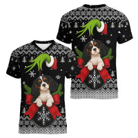 Cavalier King Charles Spaniel Xmas Ball Christmas Women V-Neck T-Shirt Xmas Holiday Patterns - Wonder Print Shop