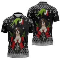 Cavalier King Charles Spaniel Xmas Ball Christmas Zipper Polo Shirt Xmas Holiday Patterns - Wonder Print Shop