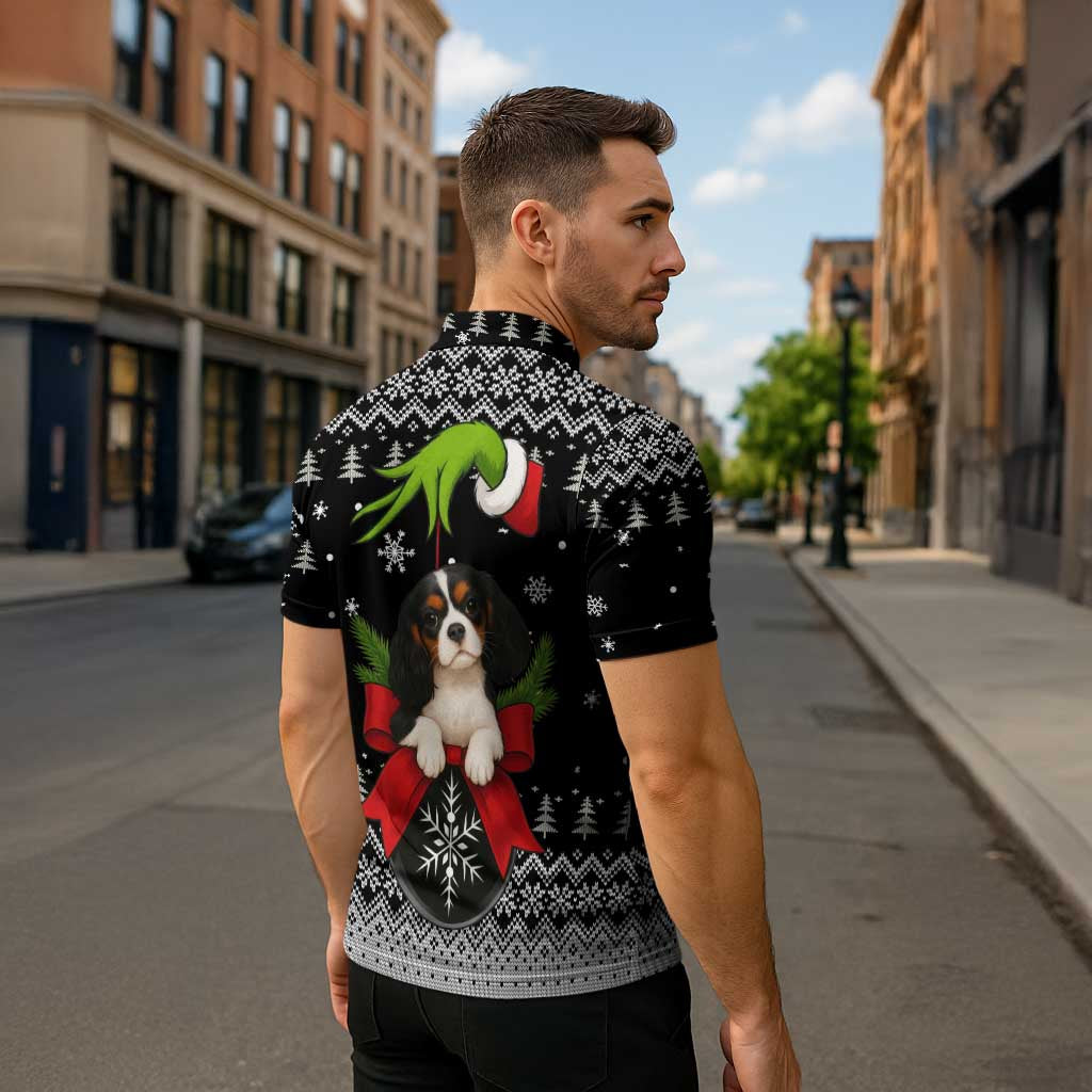 Cavalier King Charles Spaniel Xmas Ball Christmas Zipper Polo Shirt Xmas Holiday Patterns - Wonder Print Shop