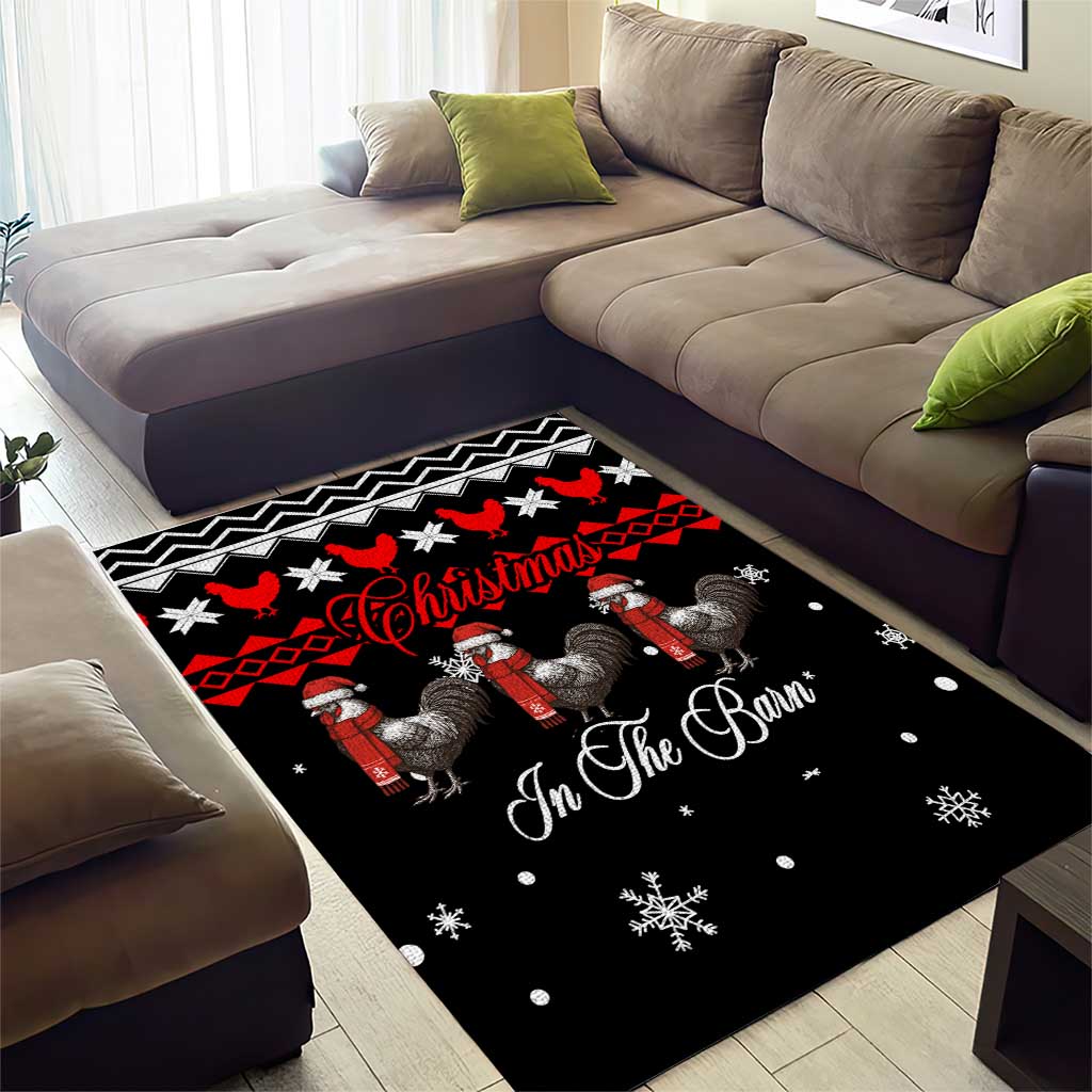 Chicken Farm Christmas Area Rug Xmas Holiday Patterns - Wonder Print Shop