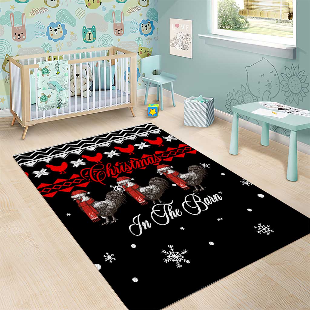 Chicken Farm Christmas Area Rug Xmas Holiday Patterns - Wonder Print Shop