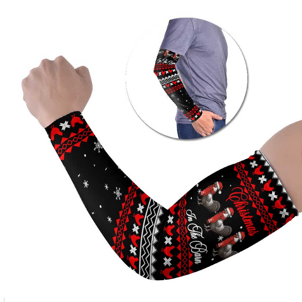 Chicken Farm Christmas Arm Sleeves Xmas Holiday Patterns - Wonder Print Shop