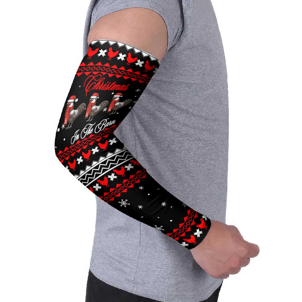 Chicken Farm Christmas Arm Sleeves Xmas Holiday Patterns - Wonder Print Shop