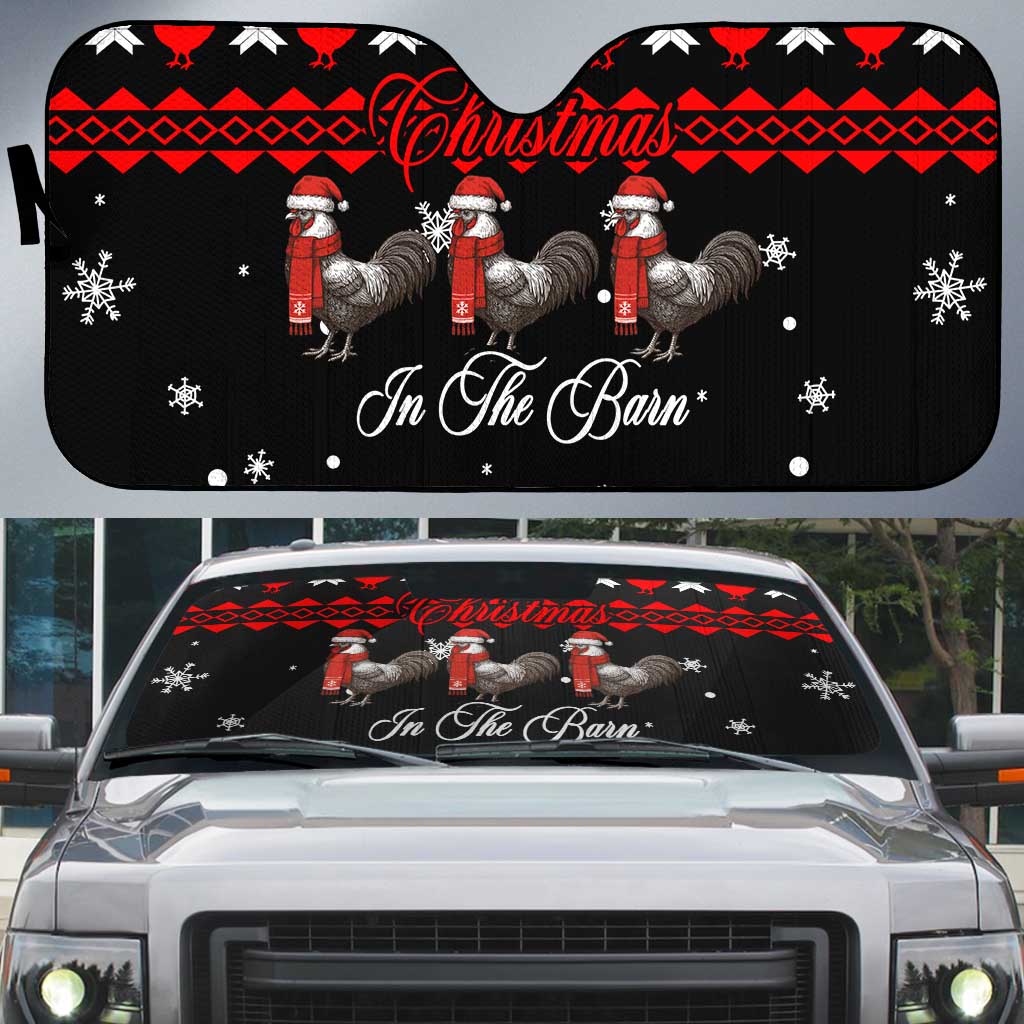 Chicken Farm Christmas Auto Sun Shade Xmas Holiday Patterns - Wonder Print Shop