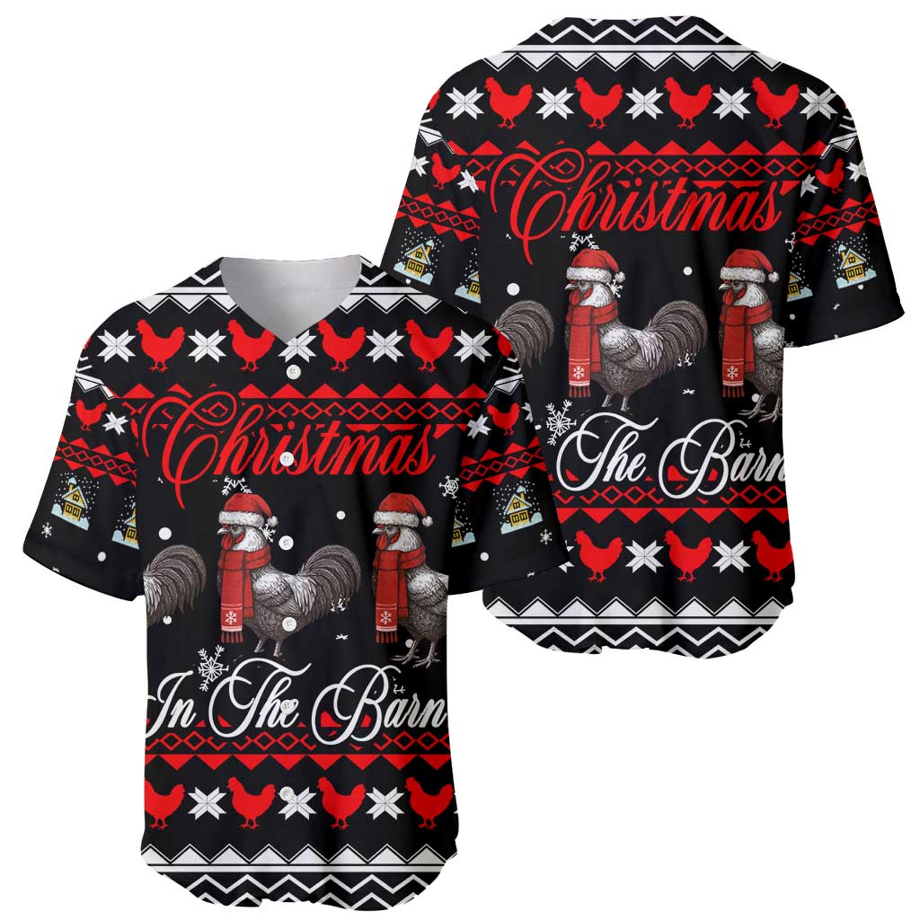 Chicken Farm Christmas Baseball Jersey Xmas Holiday Patterns - Wonder Print Shop
