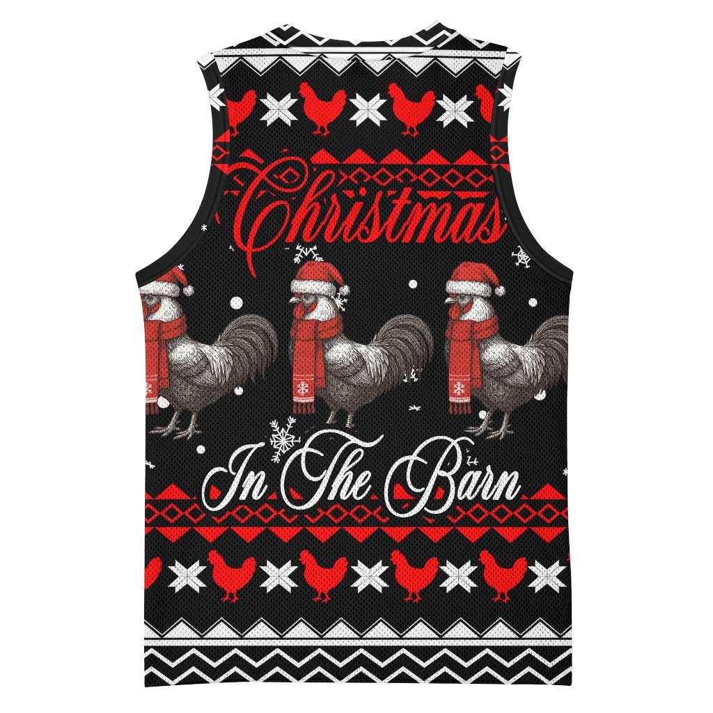 Chicken Farm Christmas Basketball Jersey Xmas Holiday Patterns - Wonder Print Shop