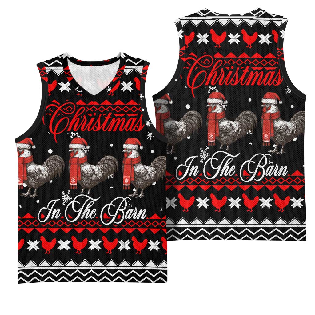 Chicken Farm Christmas Basketball Jersey Xmas Holiday Patterns - Wonder Print Shop