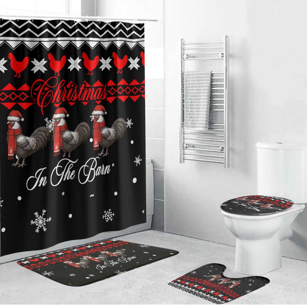 Chicken Farm Christmas Bathroom Set Xmas Holiday Patterns - Wonder Print Shop