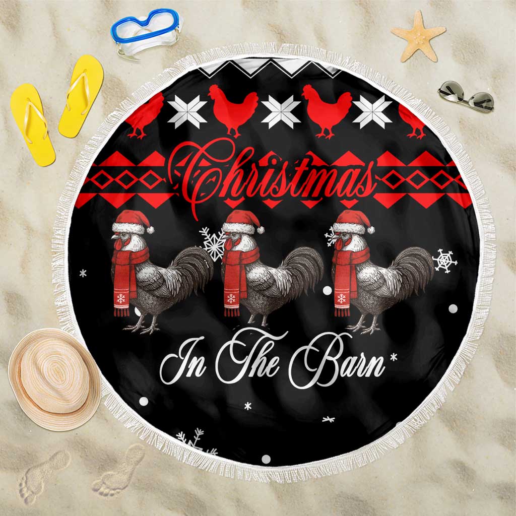 Chicken Farm Christmas Beach Blanket Xmas Holiday Patterns - Wonder Print Shop