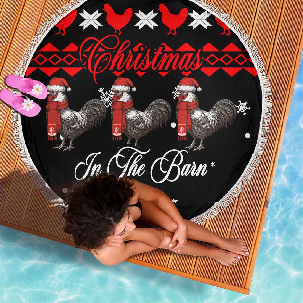 Chicken Farm Christmas Beach Blanket Xmas Holiday Patterns - Wonder Print Shop