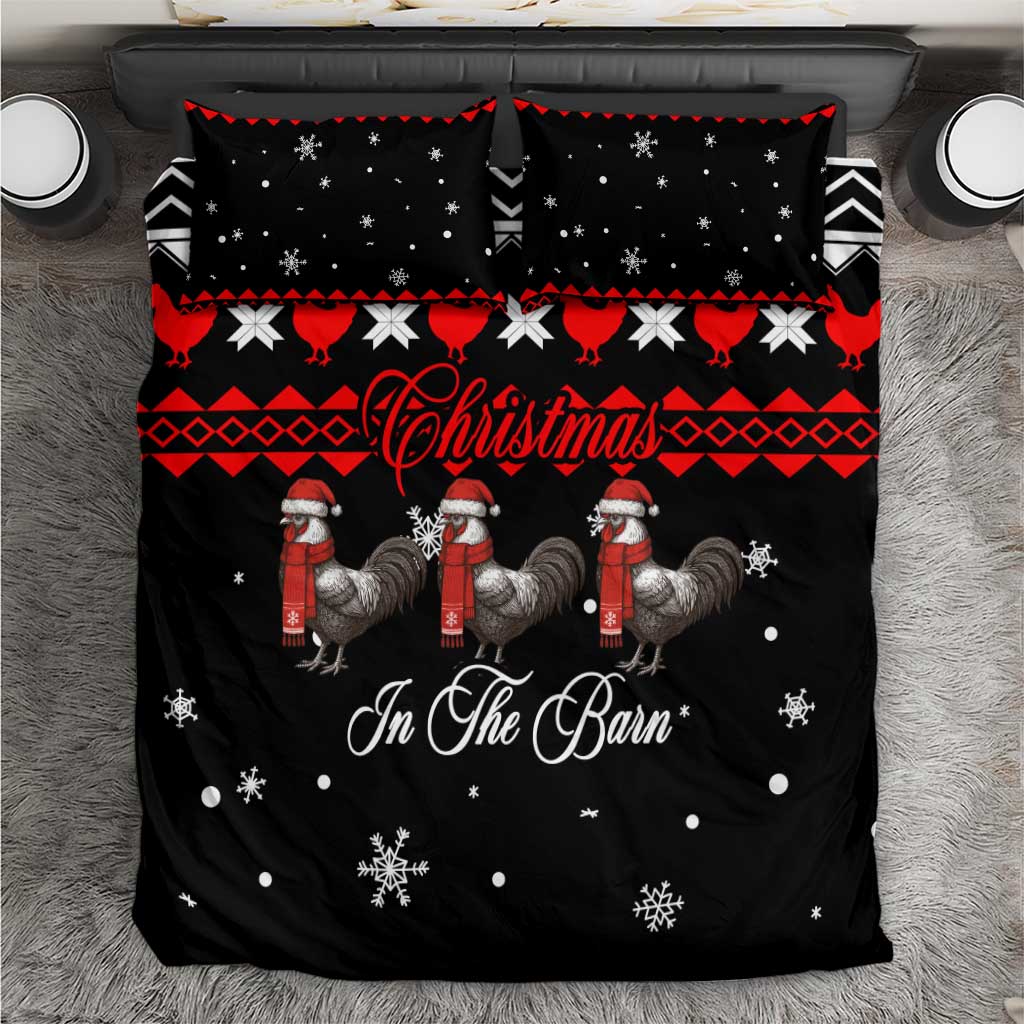 Chicken Farm Christmas Bedding Set Xmas Holiday Patterns - Wonder Print Shop
