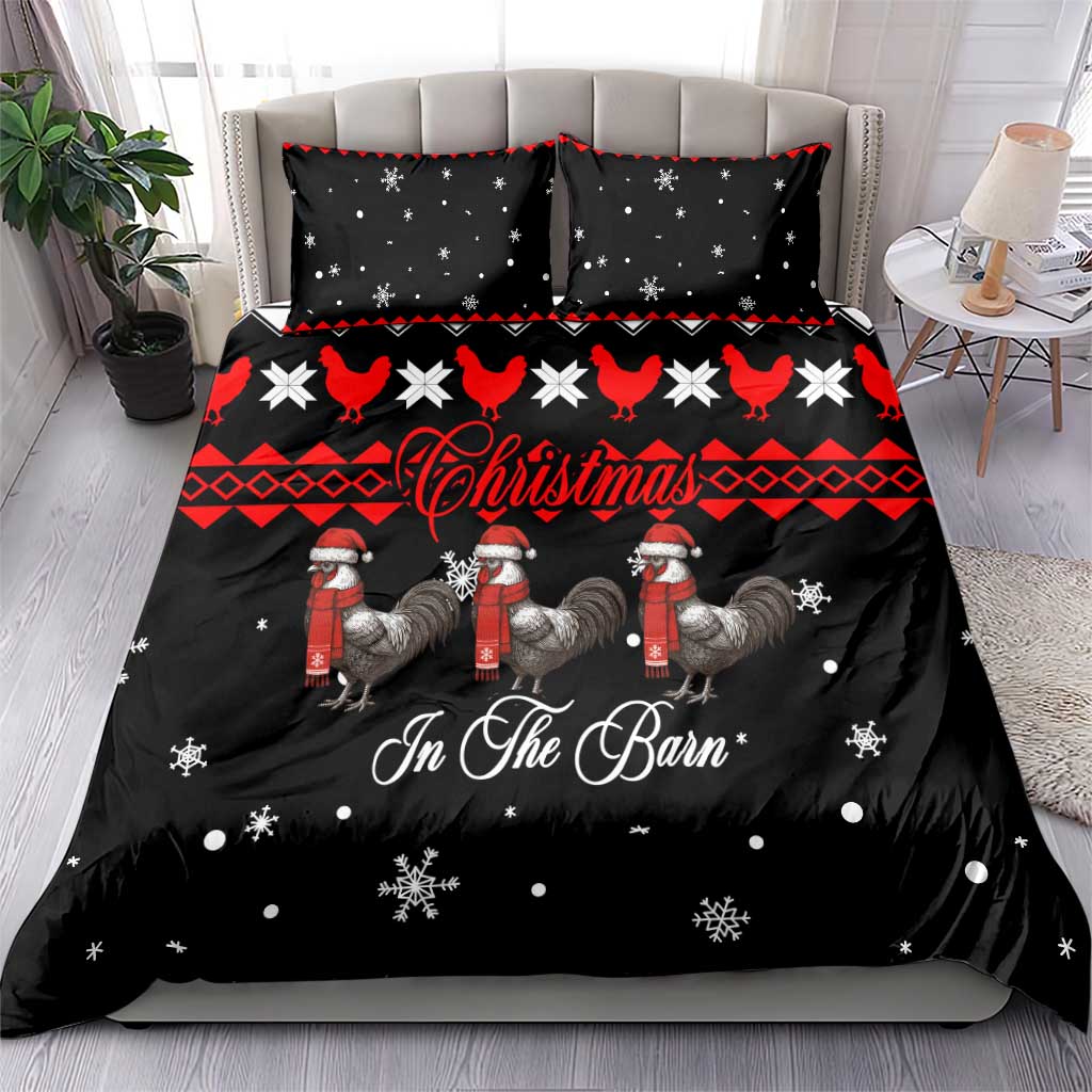 Chicken Farm Christmas Bedding Set Xmas Holiday Patterns - Wonder Print Shop