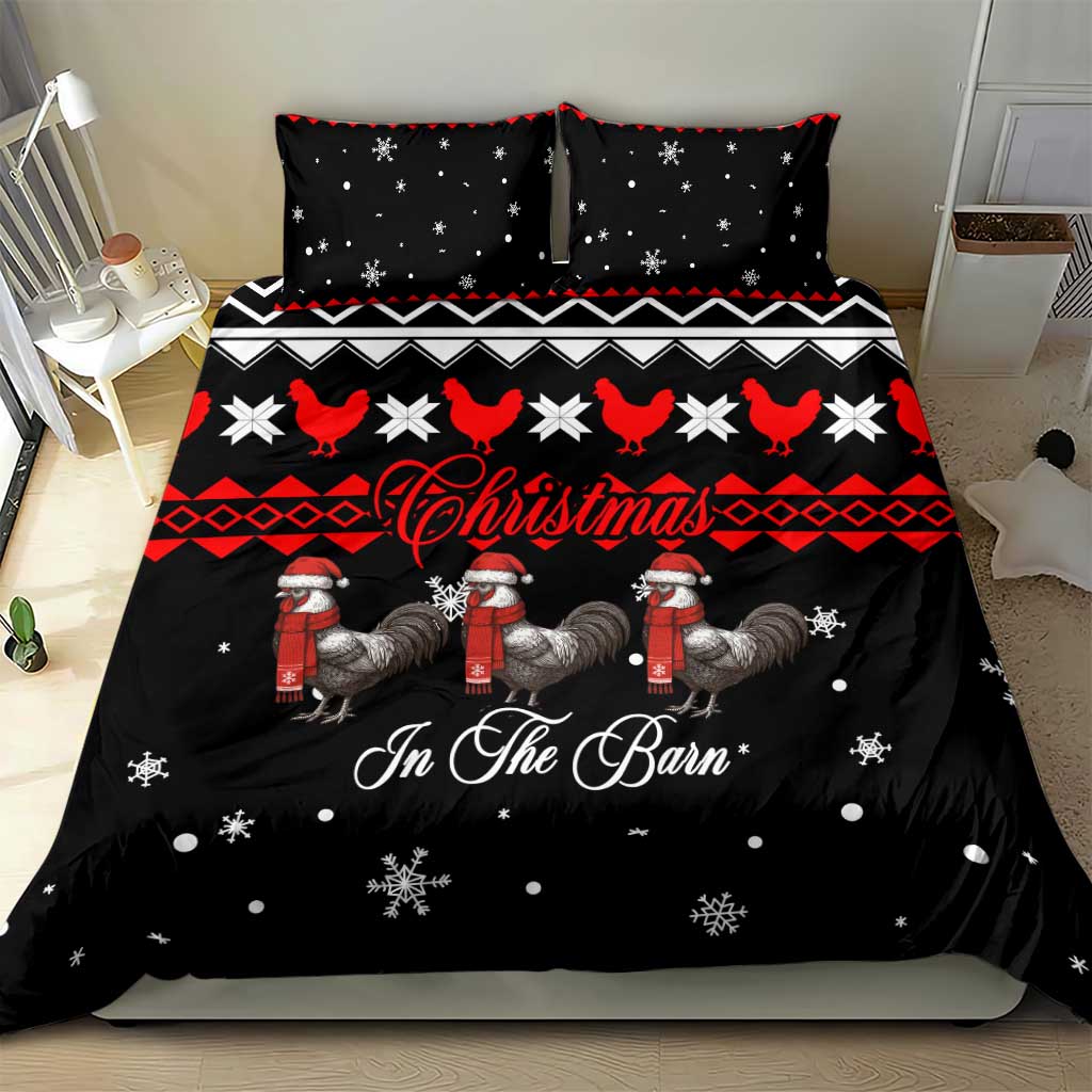 Chicken Farm Christmas Bedding Set Xmas Holiday Patterns - Wonder Print Shop