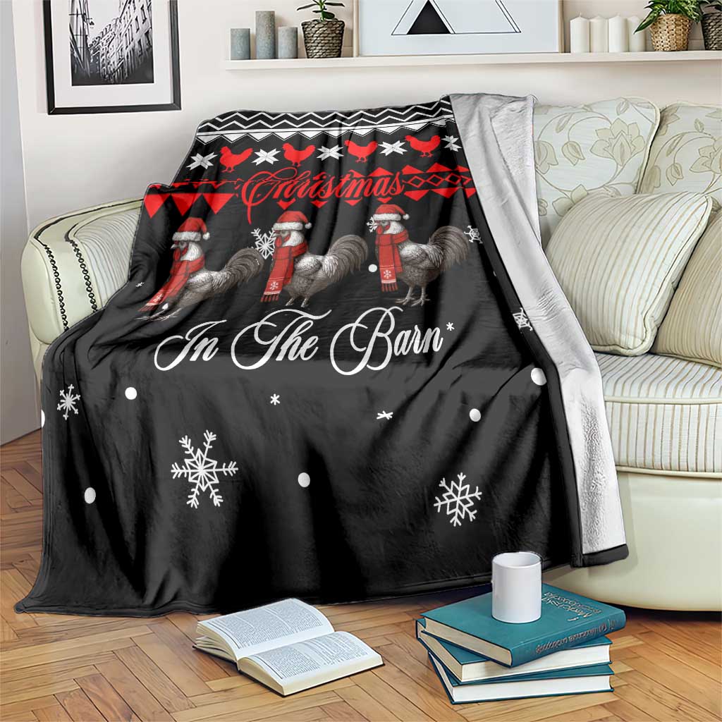 Chicken Farm Christmas Blanket Xmas Holiday Patterns - Wonder Print Shop