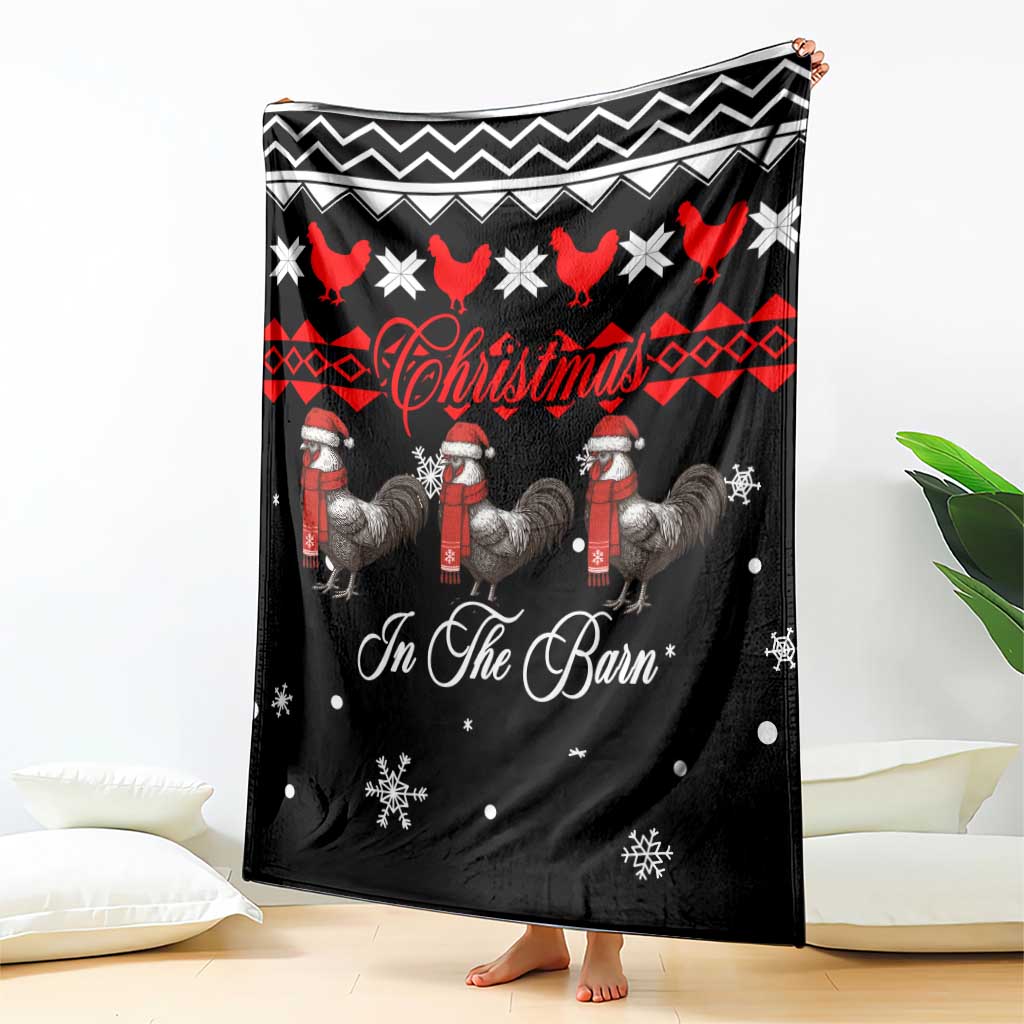 Chicken Farm Christmas Blanket Xmas Holiday Patterns - Wonder Print Shop