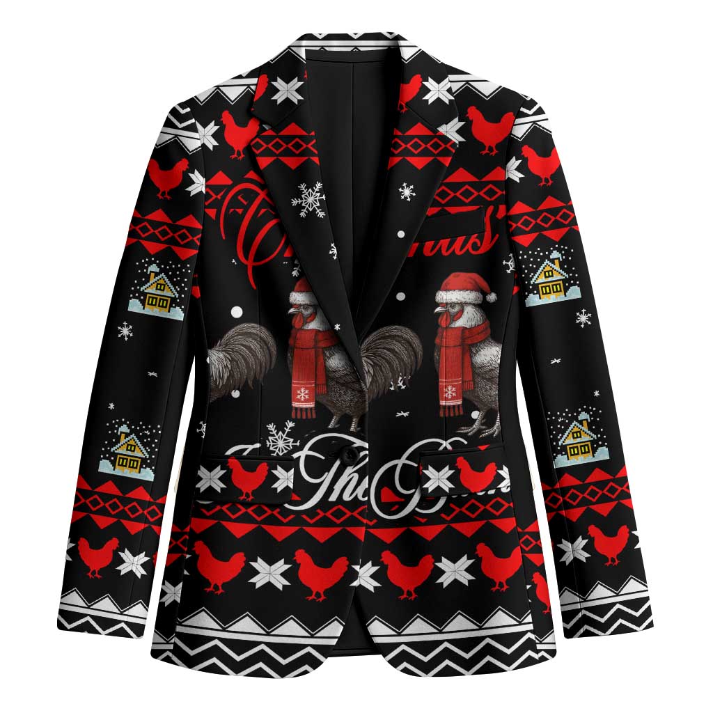 Chicken Farm Christmas Blazer Xmas Holiday Patterns - Wonder Print Shop