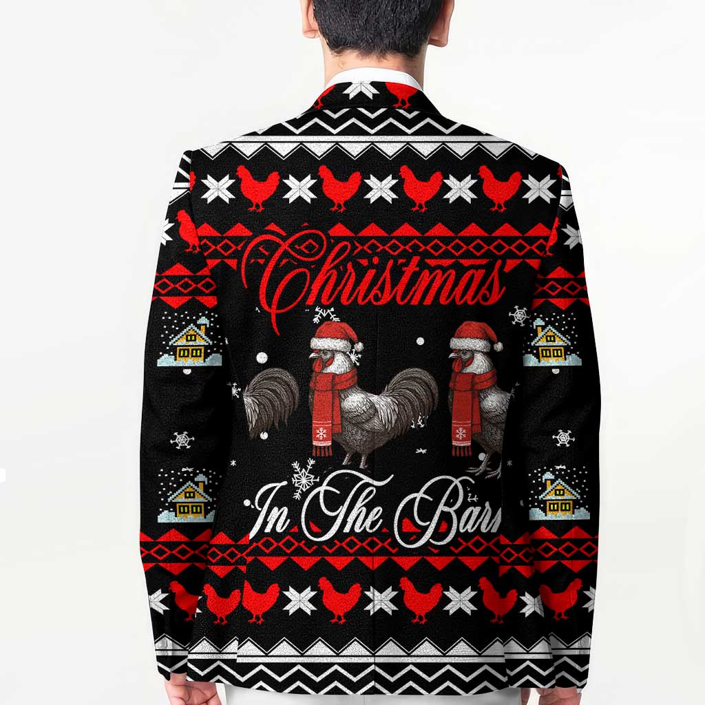 Chicken Farm Christmas Blazer Xmas Holiday Patterns - Wonder Print Shop