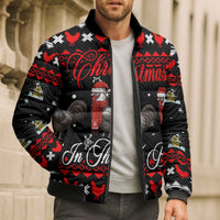 Chicken Farm Christmas Bomber Puffer Jacket Xmas Holiday Patterns - Wonder Print Shop