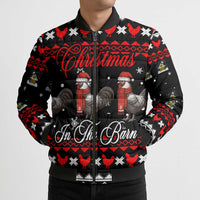 Chicken Farm Christmas Bomber Puffer Jacket Xmas Holiday Patterns - Wonder Print Shop