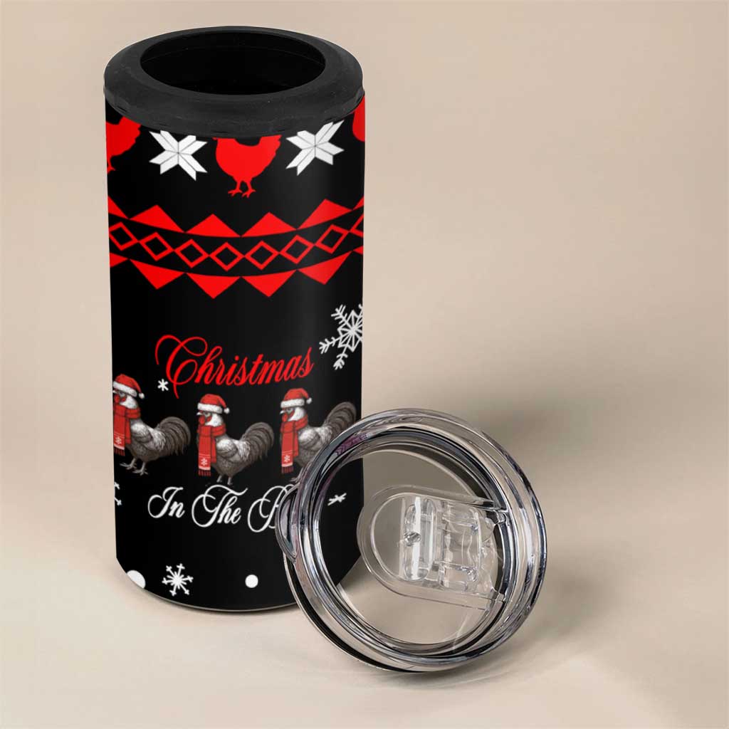 Chicken Farm Christmas 4 in 1 Can Cooler Tumbler Xmas Holiday Patterns - Wonder Print Shop