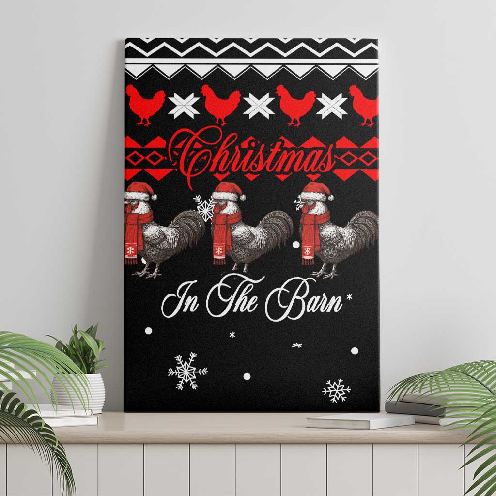 Chicken Farm Christmas Canvas Wall Art Xmas Holiday Patterns - Wonder Print Shop